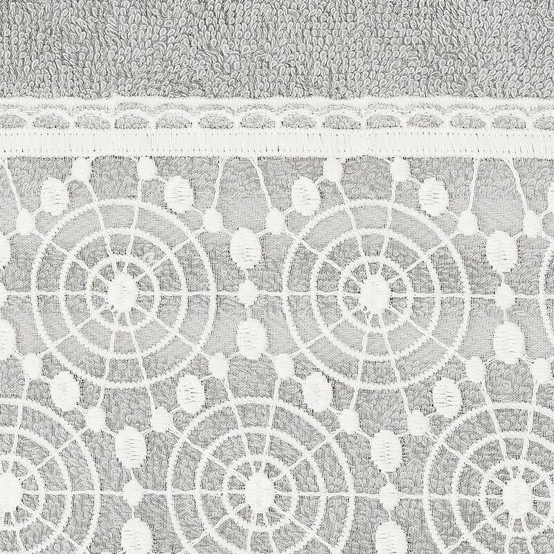 Authentic Hotel and Spa 100% Turkish Cotton Arian 3PC Cream Lace Embellished Towel Set