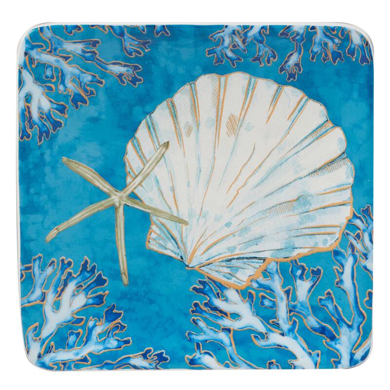 Certified International Playa Shells 6-inch Canape/Luncheon/Dessert Plates, Set of 4