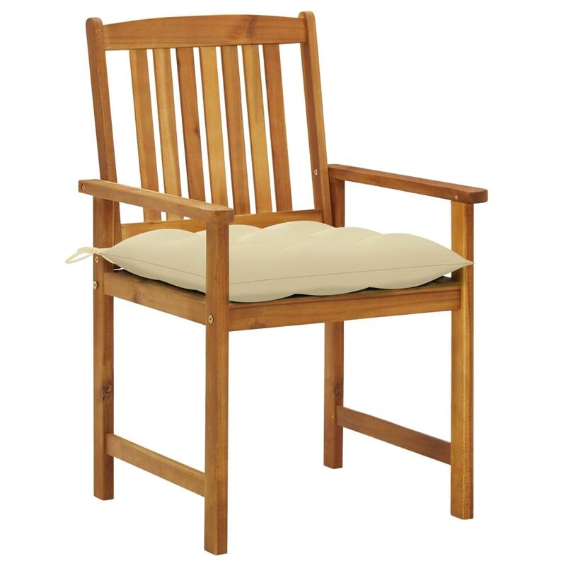 vidaXL Patio Chairs with Cushions 2 pcs Solid Acacia Wood - 24" x 22.4" x 36.2"