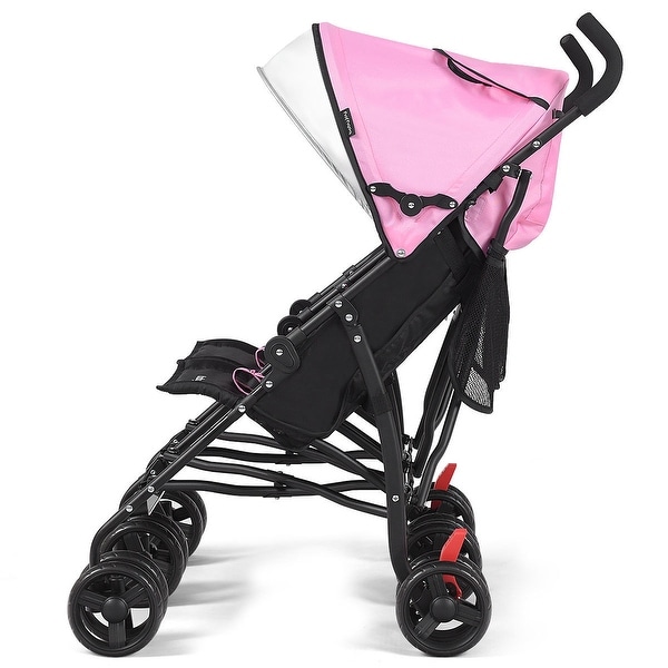 pink double pushchair
