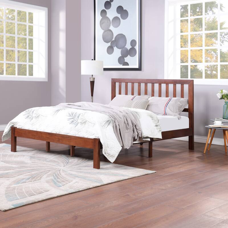 Norgate Modern Farmhouse Acacia Wood Queen Bed Platform by Christopher Knight Home