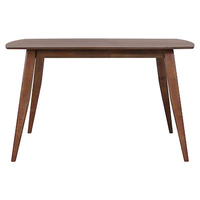 Walnut Finish Rectangular Wooden Dining Table - 60" - Brown