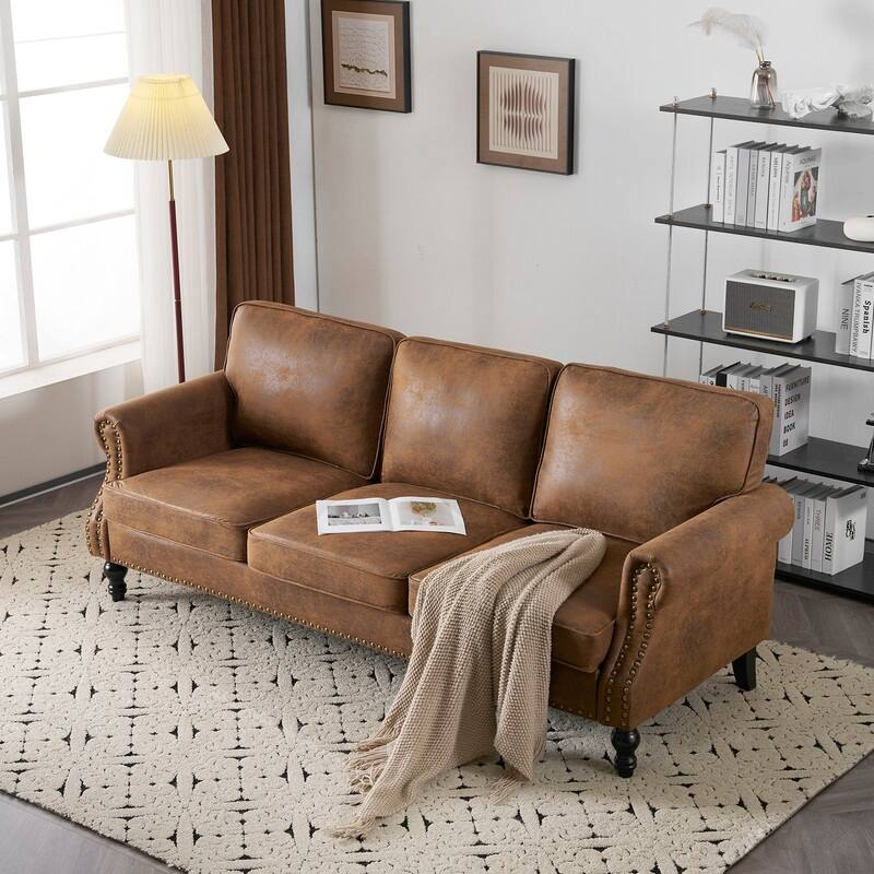 83W ×32D ×31H Mid-Century Style Upholstered Multi-Person Sofa Indoor