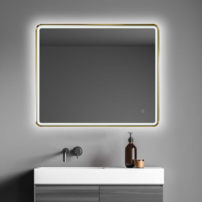 Altair Viaggi Rectangle Framed LED Lighted Wall Mirror