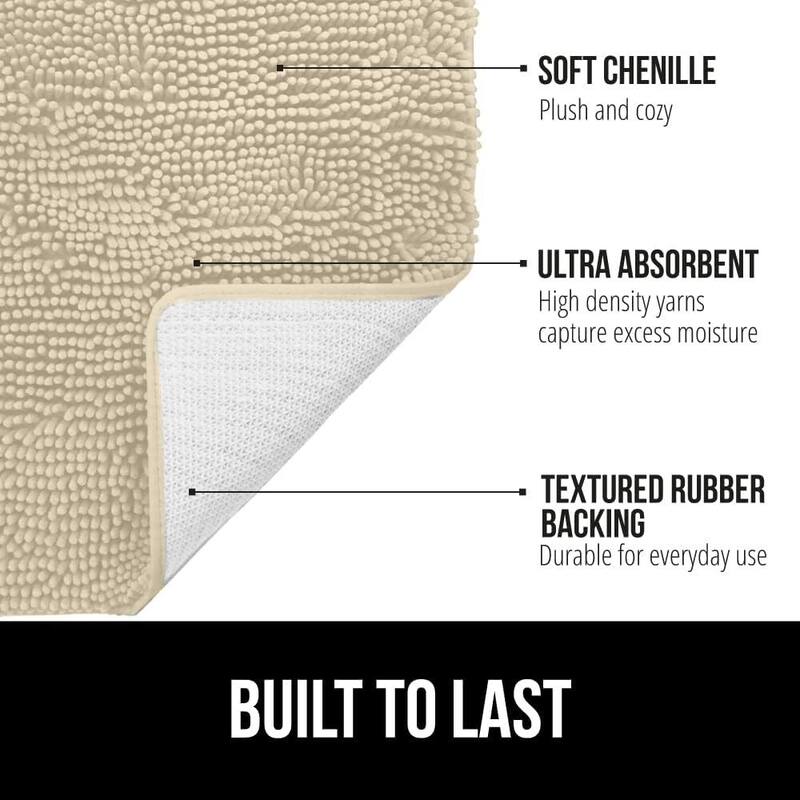 Thick Soft Absorbent Chenille, Rubber Backing