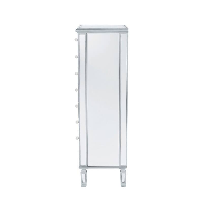 Lingerie Chest 7 drawers 20"W x 15"D x 48"H in antique silver paint