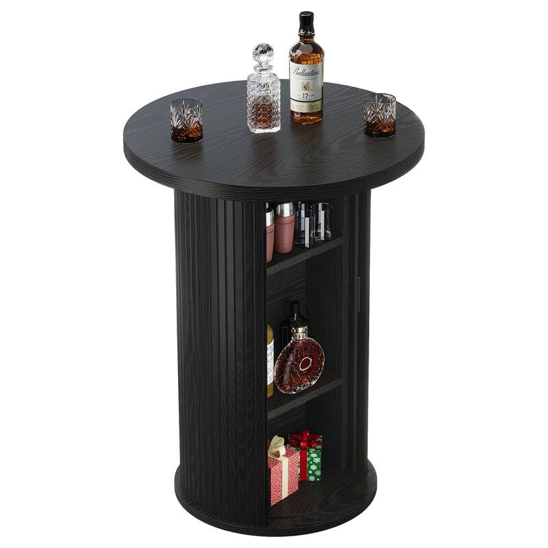 Bar Table, Hidden Storage Cocktail Table, Bistro High Top Pub Unit Kitchen Party Accent Pub Table
