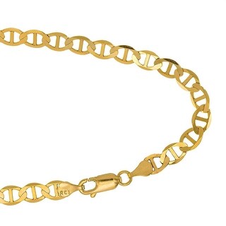 MCS Jewelry 14 Karat Yellow Gold Mariner Link Chain Bracelet 3.2 mm Length: 7 MCS Jewelry 14 Karat Yellow Gold Mariner Link Chain Bracelet 3.2 mm Length: 7