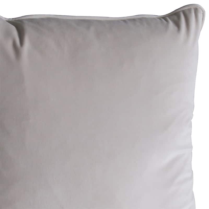 Sonora Plush Velvet 20x20 Square Throw Pillow, Light Grey