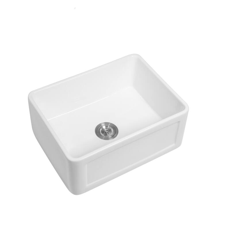White Farmhouse Single Bowl Ceramic Kitchen Sink