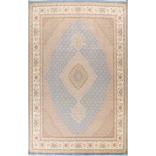 Wool/ Silk Vegetable Dye Tabriz Mahi Oriental Area Rug Hand-knotted - 9 ...