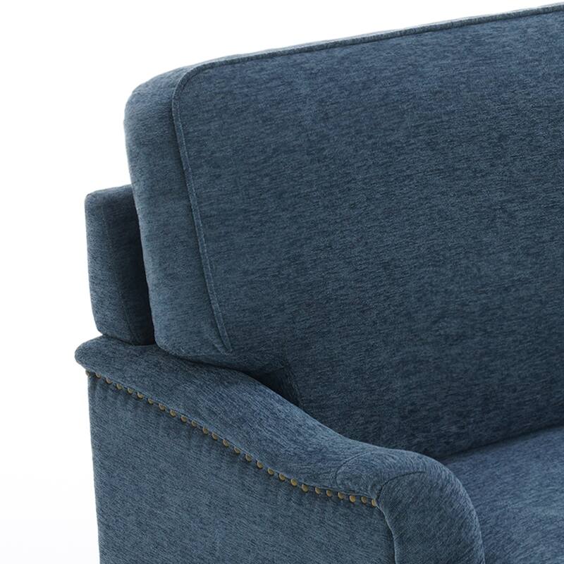 Modern Chenille Swivel Armchair and Storage Ottoman