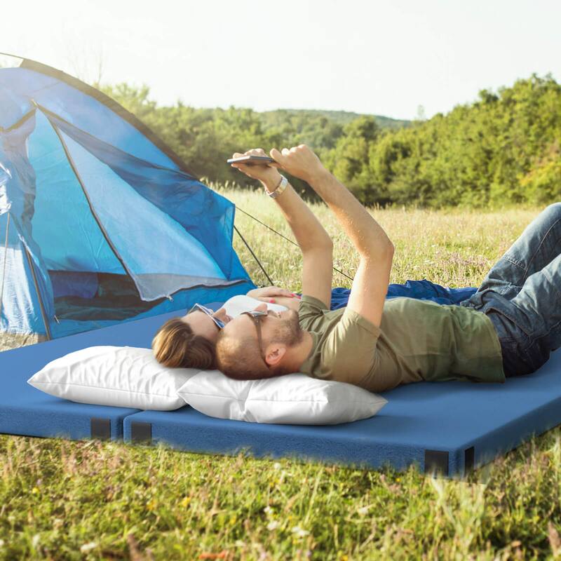 Goplus Memory Foam Camping Mattress with Anti-slip Bottom Travel Bag - See Details
