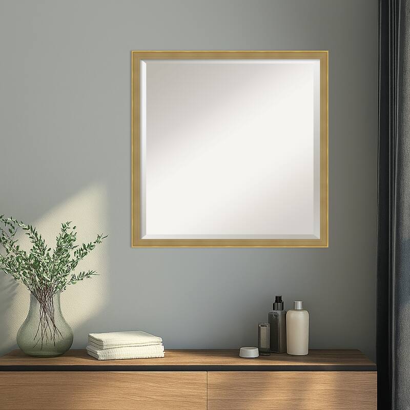 Incline Beveled Wood Framed Wall Mirror