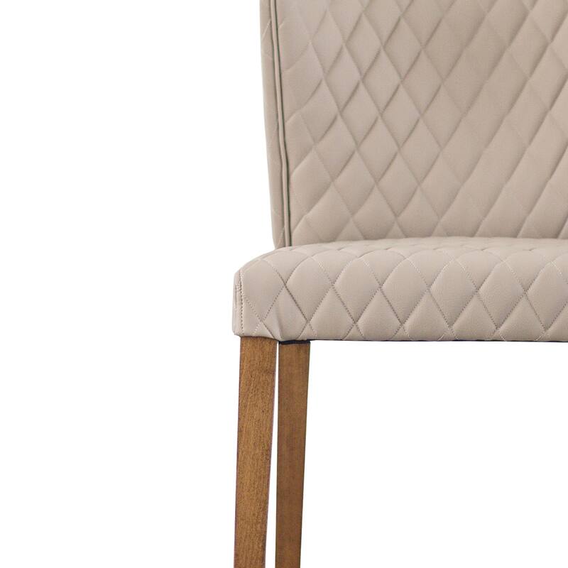NPD Furniture Albie Diamond Stitching Faux Leather Dining Chair (Set of 2)