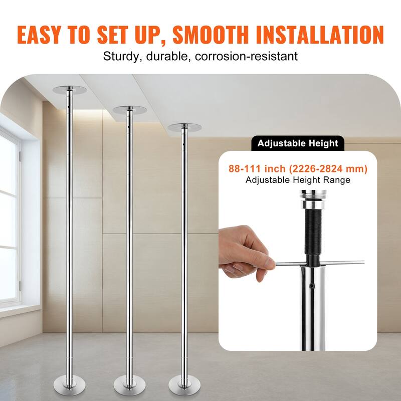 UIMOSO Professional Dancing Pole, Spinning Static Dancing Pole Kit, Portable Removable Pole, 45mm Stainless Steel Pole