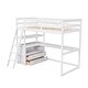 preview thumbnail 5 of 5, Sleek Twin Loft Bed with Desk, Shelves, and Storage Drawers in Pine Wood