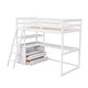 preview thumbnail 24 of 31, Twin Size Loft Bed with Desk and Shelves, Two Built-in Drawers, Gray