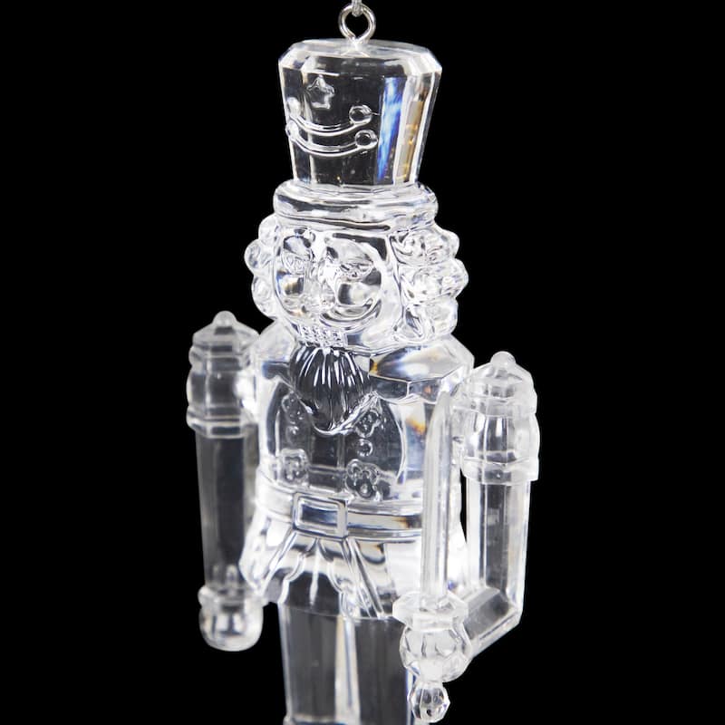 Nutcracker Soldier Acrylic Christmas Ornaments - 5" - Clear - Set of 3