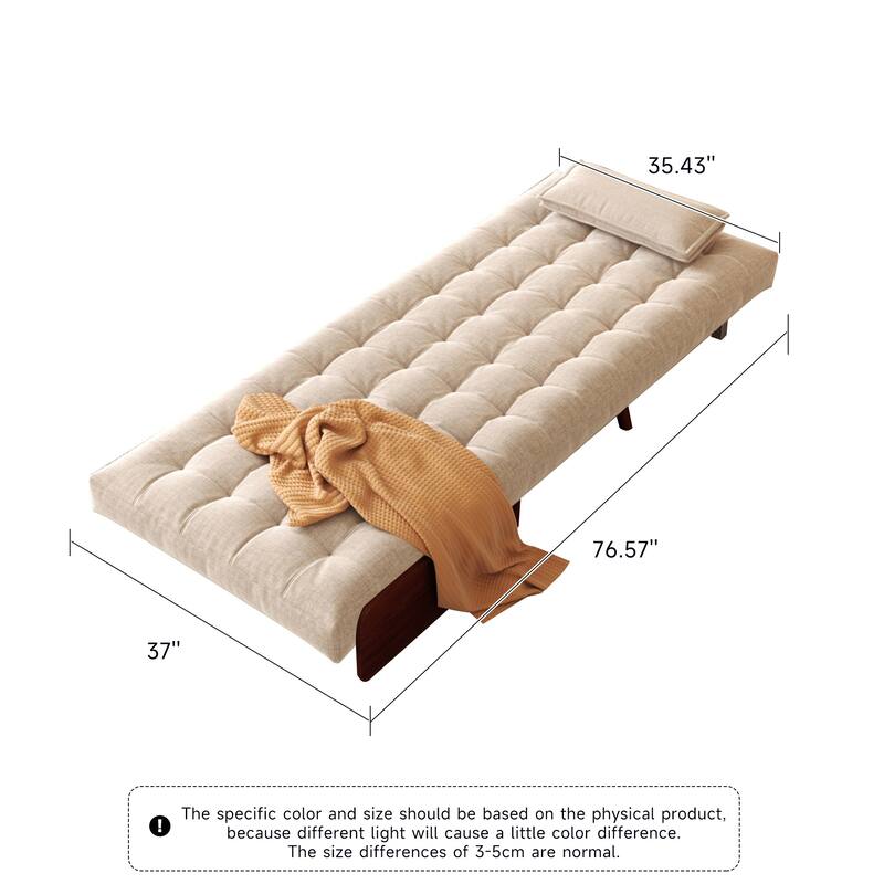 JASIWAY Modern Upholstered Sofa Bed, Beige