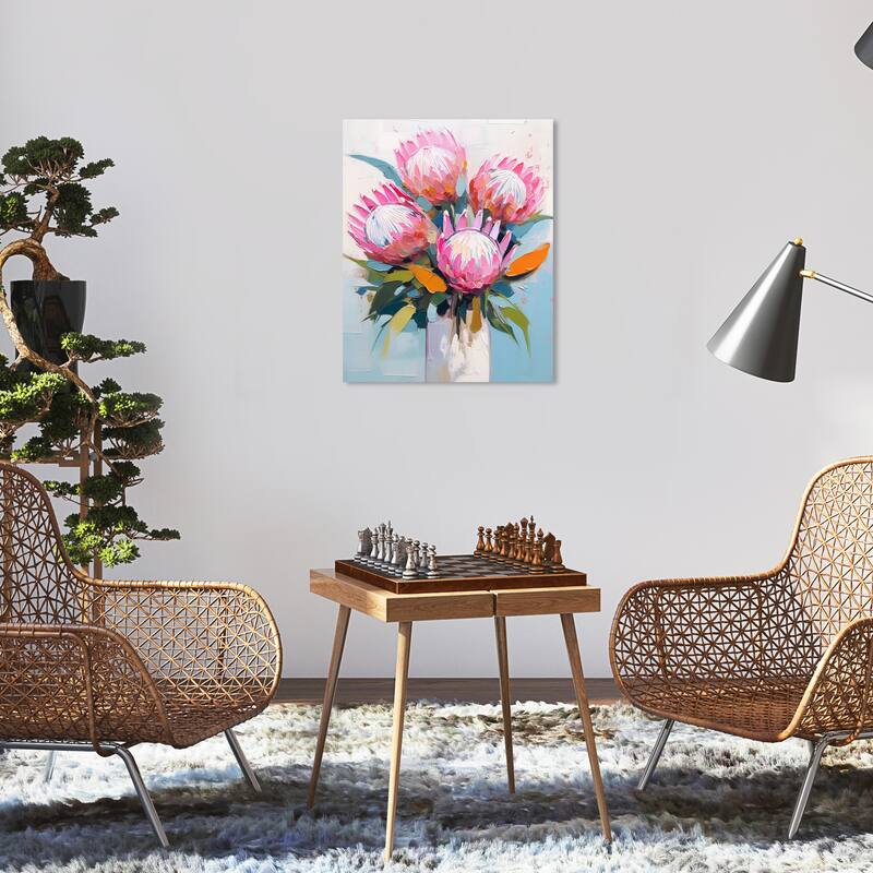 Wynwood Studio Canvas Floral and Botanical Open flowers Pink and Cabin & Lodge Wall Art Canvas Print - 16 x 20