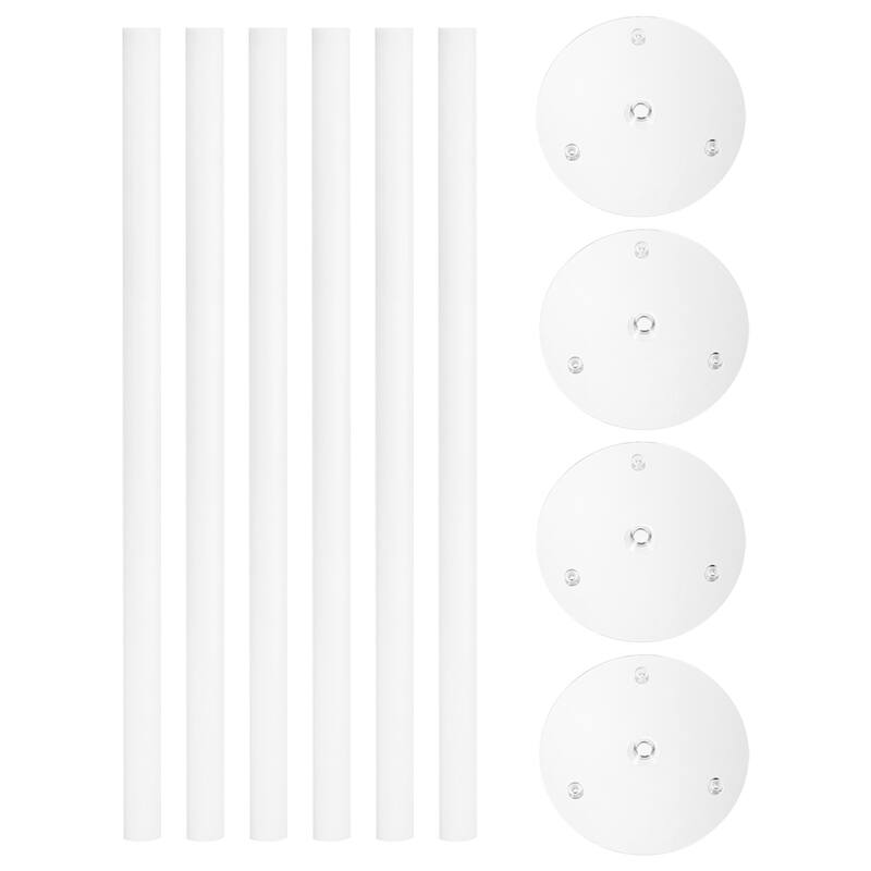 10Pcs Cake Separator Plates 9.4 inch Cakes Dowel Rods Clear for 8 inch Cake - White - 9.4 inch