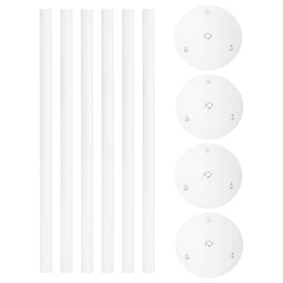 10Pcs Cake Separator Plates 9.4 inch Cakes Dowel Rods Clear for 8 inch Cake - White - 9.4 inch