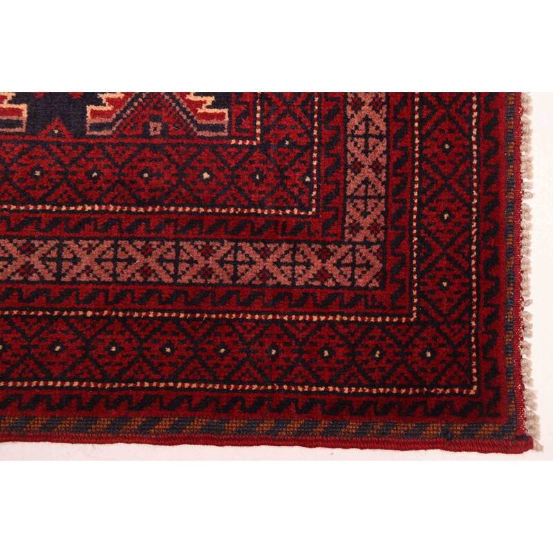 ECARPETGALLERY Hand-knotted Teimani Dark Navy, Red Wool Rug - 3'8 x 6'3