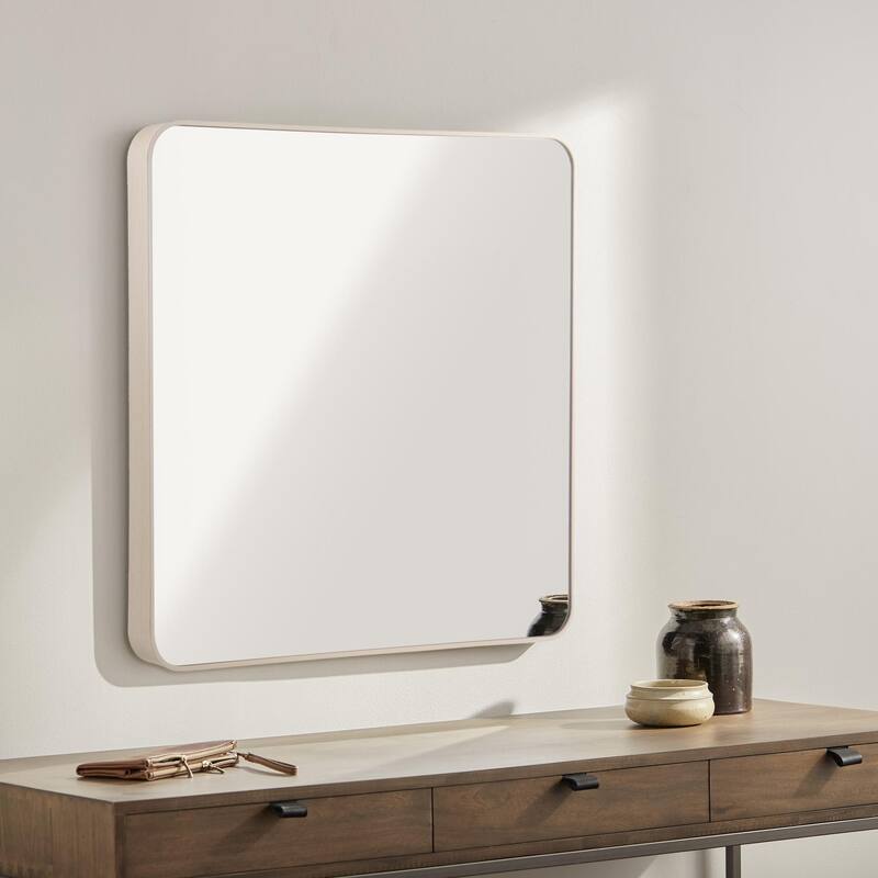 Livabliss Aranya Modern Aluminum Square Accent Mirror - 32"H x 32"W x 1"D - Brown