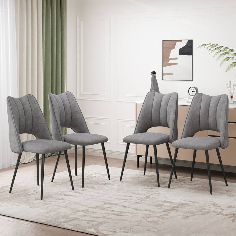 4-Chair Set Combination, Modern and Simple, With High Resilience Filling, Metal Legs, Adjustable Feet