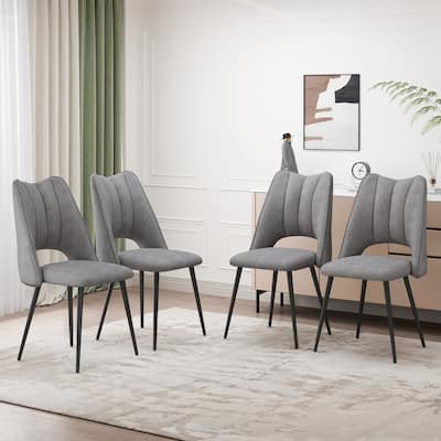 4-Chair Set Combination, Modern and Simple, With High Resilience Filling, Metal Legs, Adjustable Feet