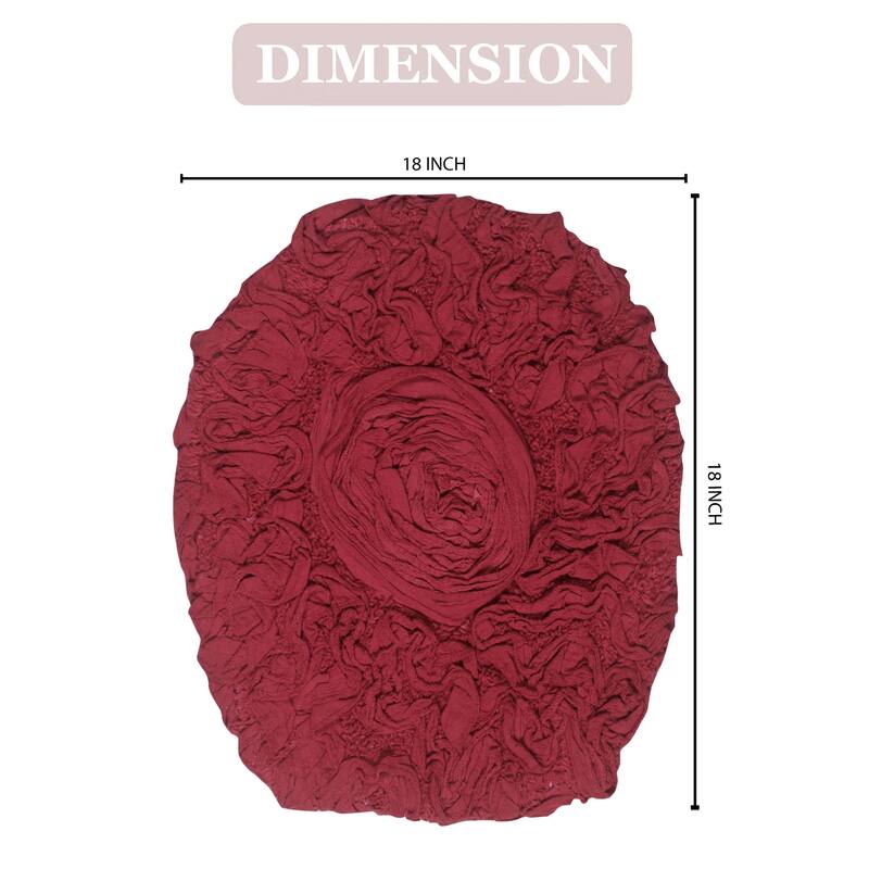 Home Weavers Bell Flower Cotton Soft, Water Absorbent Toilet Seat Lid Cover, Machine Washable 18"x18" Toilet Lid Cover