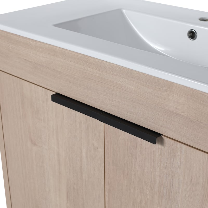 BNK 24/30/36 inch Freestanding Single Sink Bathroom Vanity with Soft Close Door and 1 adjustable shelf