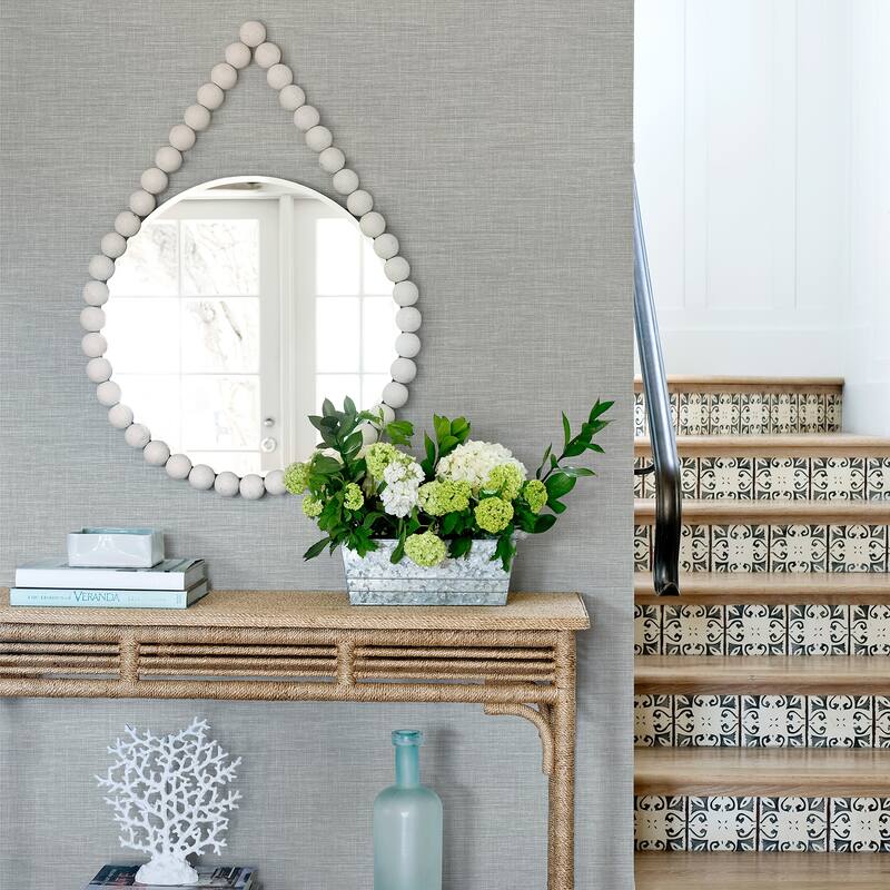 A-Street Prints Exhale Grey Woven Texture Wallpaper