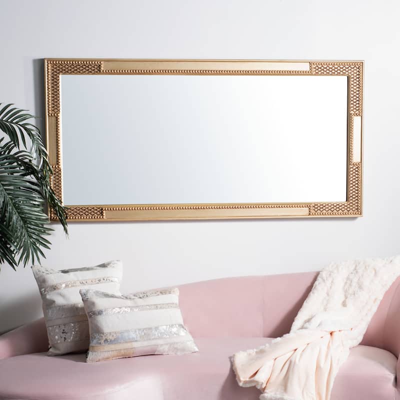 SAFAVIEH Yazmin 60-inch Rectangular Decorative Mirror - 30" W x 1" L x 60" H - Gold - 30Wx1Dx60H