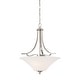 preview thumbnail 1 of 0, Elk Home Treme Brushed Nickel With White Etched Glass 3 Light Pendant