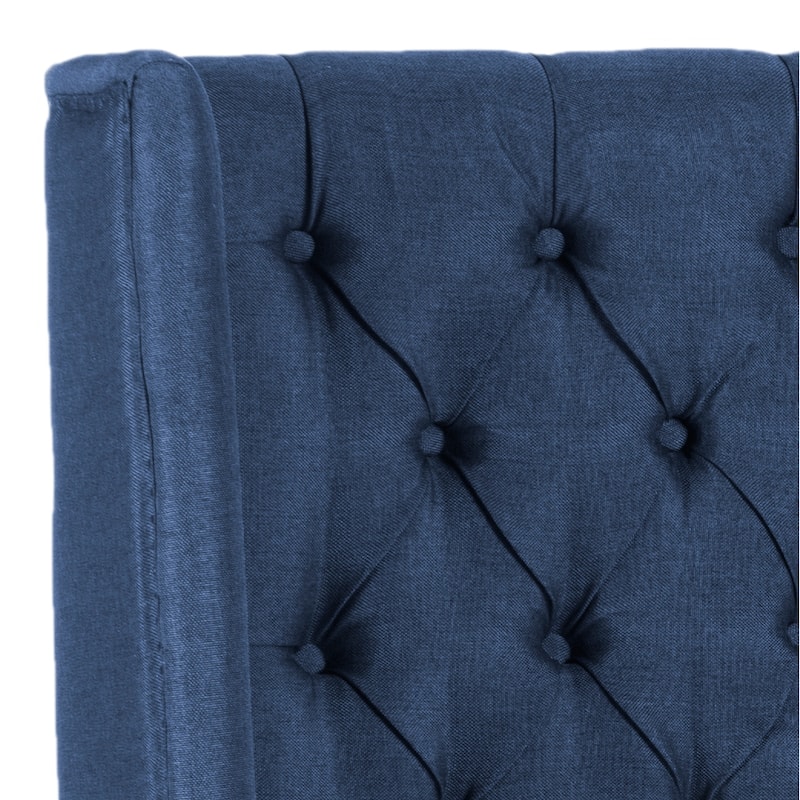 SAFAVIEH Shandra Taupe Linen Upholstered Tufted Wingback Headboard (Full)
