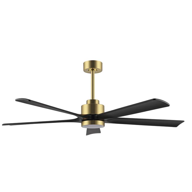 WINGBO 52" and 60" Solid Wood DC Motor Integrated LED Ceiling Fan with Remote