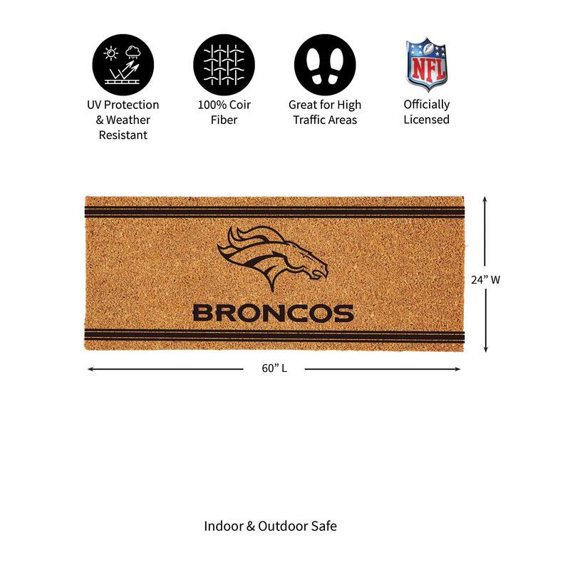 Denver Broncos Monochrome Indoor/Outdoor Coir Door Mat