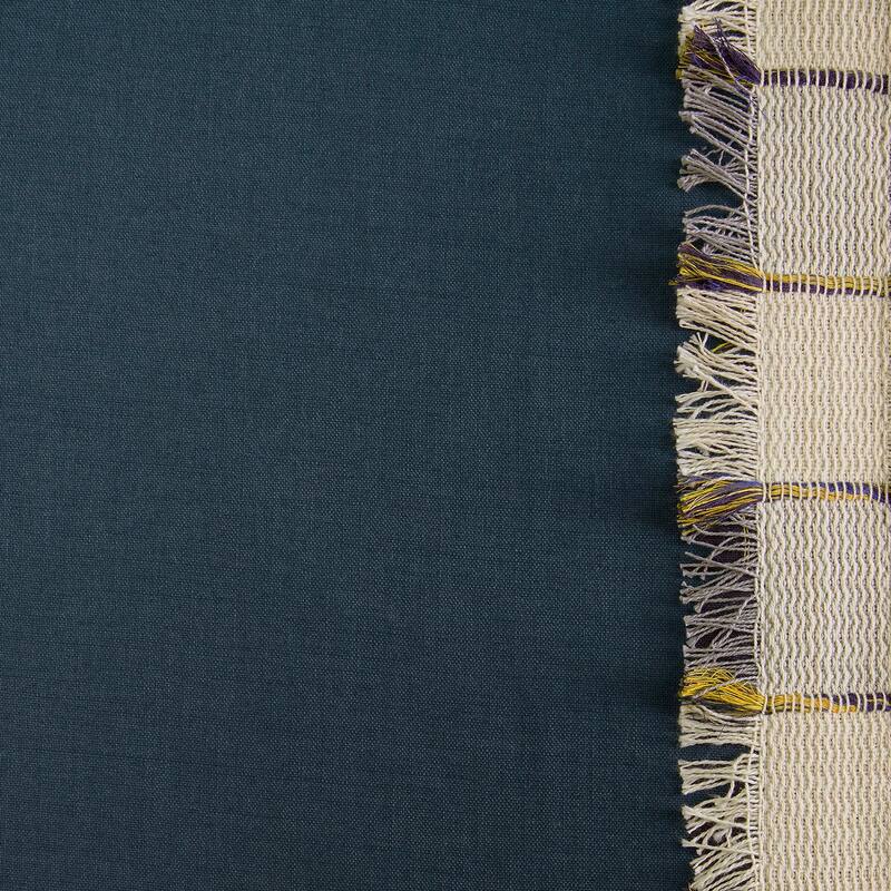 Exclusive Fabrics Bordered Textured Cotton Curtains For Bedroom & Living Room Curtains - Single Panel Drapes