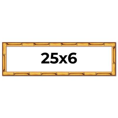 25x6 Frame Gold Bamboo Picture Frame Modern Photo Frame Includes UV Acrylic Shatter Guard Front Acid Free Foam Backing Board