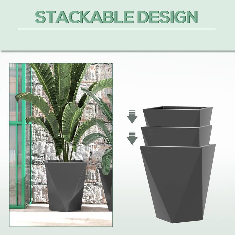 Tall Planters MgO Indoor Outdoor Planters Set of 3