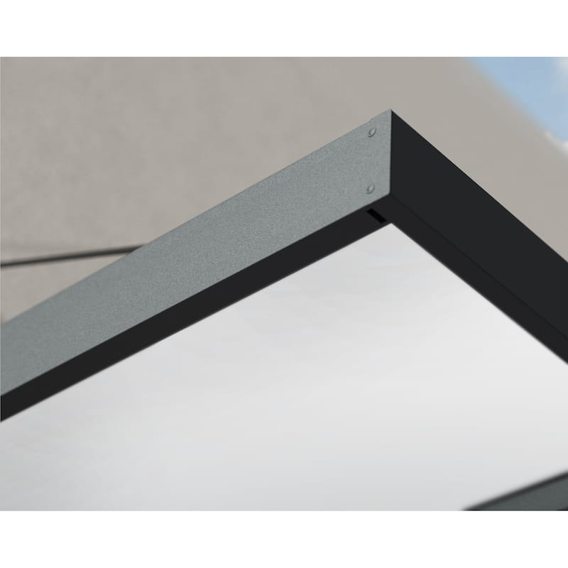 Sophia XL 5 ft. Door Awning Kit - Grey Structure & White Opal Panels