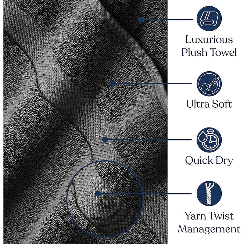 Delara Organic Cotton Luxuriously Plush Bath Sheet Pack of 4 |GOTS & OEKO-TEX Certified |650 GSM Long Staple | Quick Dry & Soft