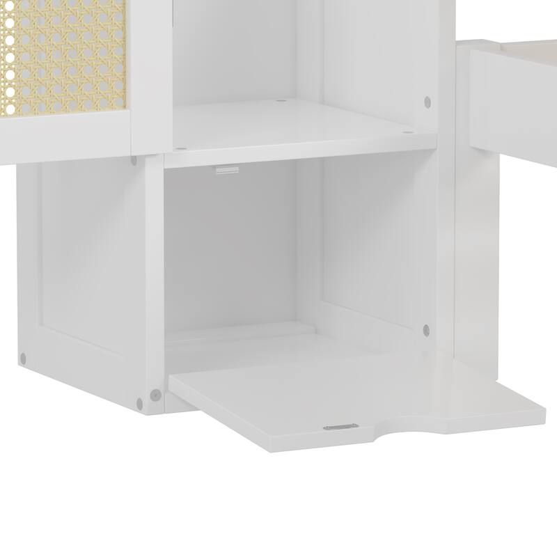 Twin Size Wooden Bed with Two Storage Lockers, Drawer, and Storage Shelf on Headboard