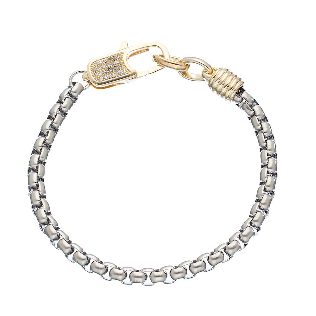 Juvell Gold Plated Cubic Zirconia Bangle Bracelet