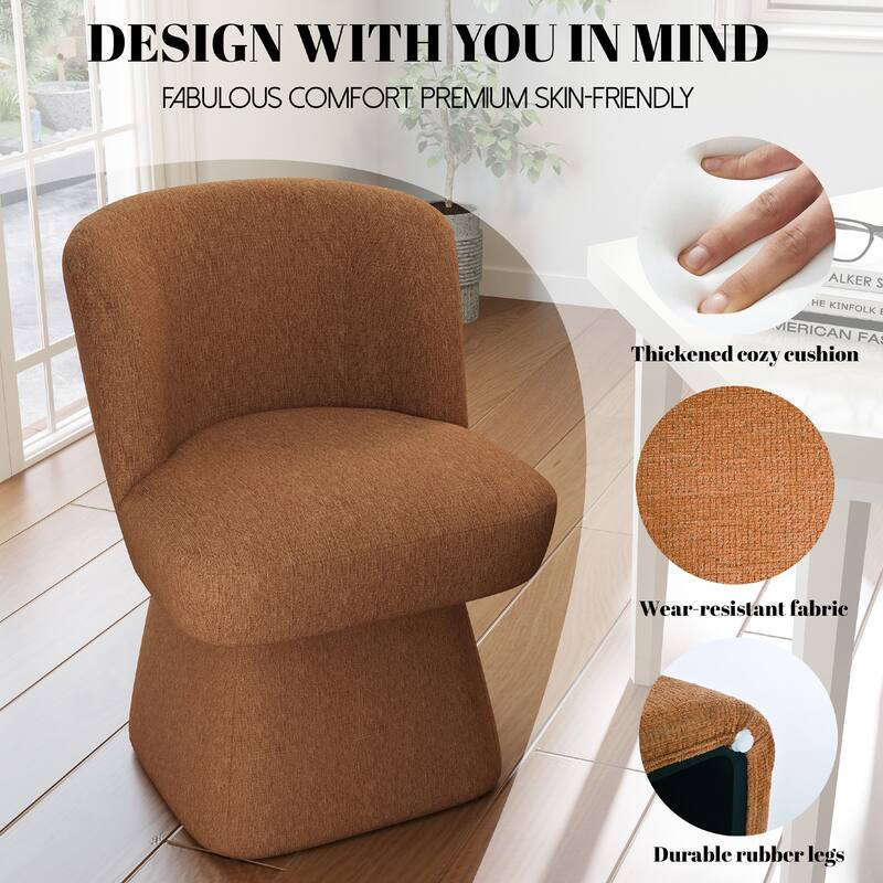 Fabric Upholstered Dining Chairs Set of 2