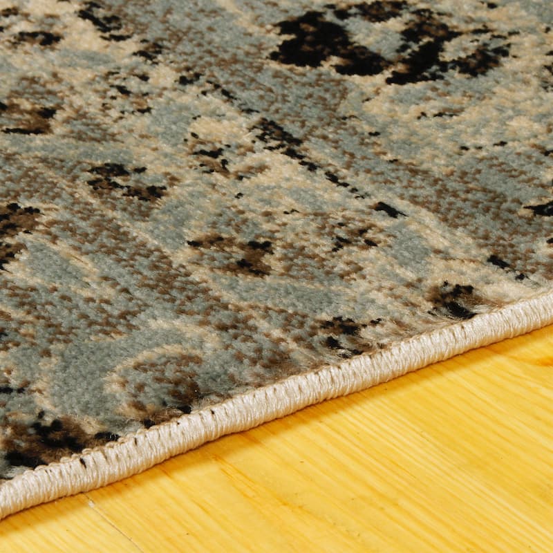 Superior Traditional Vintage Florals Polypropylene Indoor Area Rug