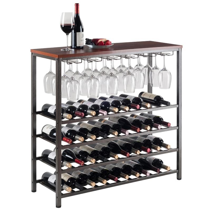 Michelle 40-Bottle Wine Rack, Antique Bronze - Antique Bronze - 38.03 x 14.02 x 36.42 inches