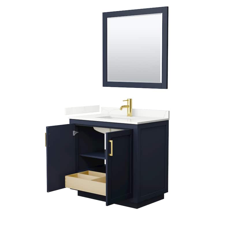 Miranda 36-inch Single Vanity, Quartz Top, 34-inch Mirror